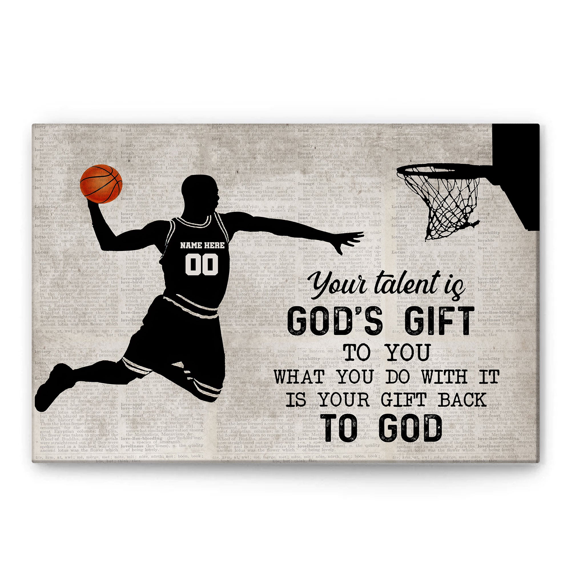 Personalized Basketball Poster-Gifts For Basketball Lover