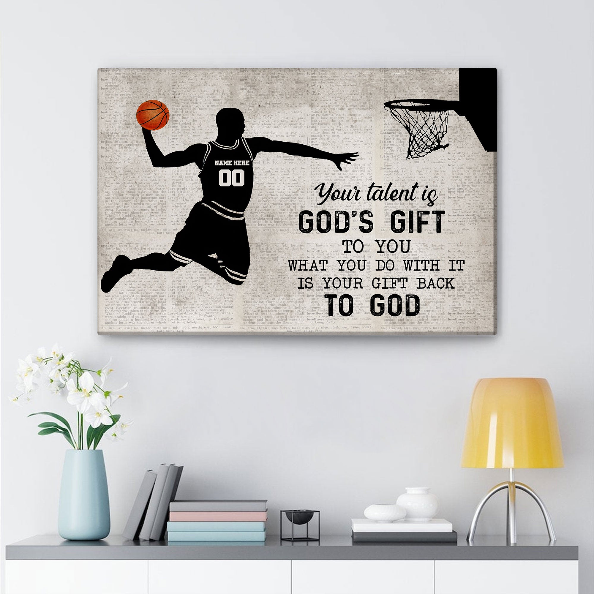 Personalized Basketball Poster & Canvas, Your Talent Is God's Gift Wal -  OhaPrints
