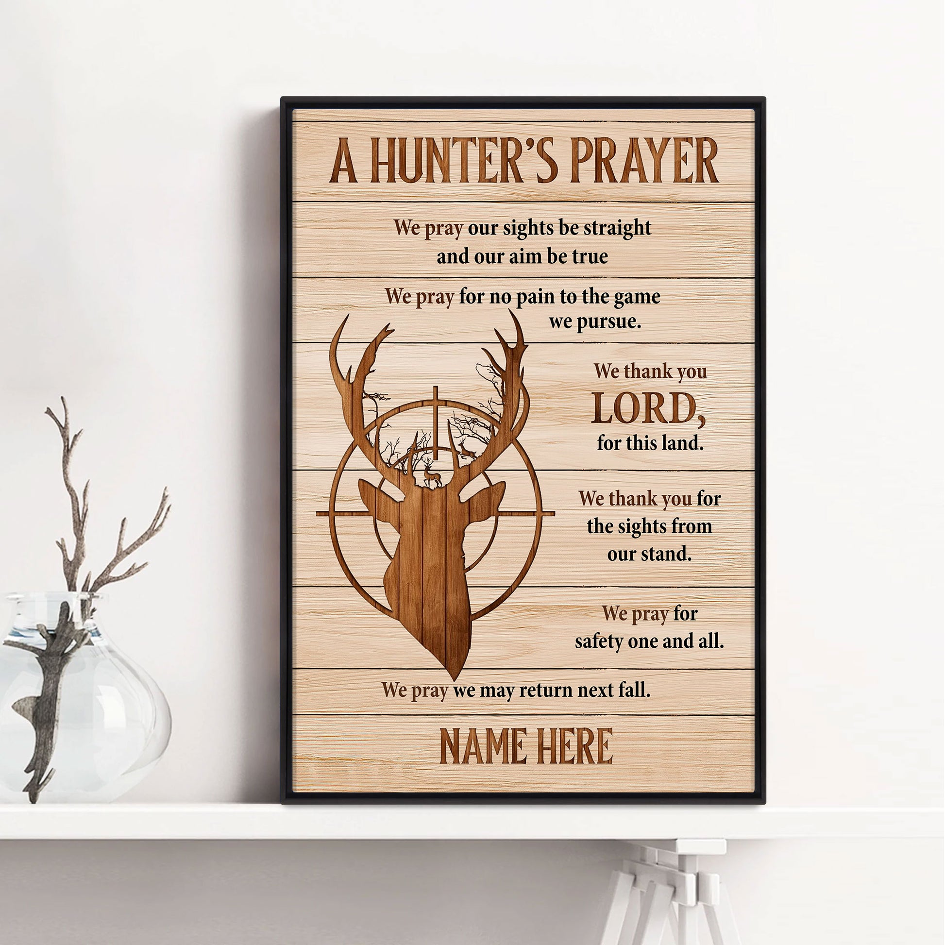 Personalized Hunting Poster & Canvas, A Hunter's Prayer Wall Art, Home