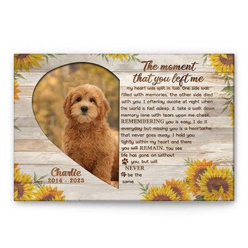 (Photo Inserted) Personalized Dog Memorial Poster & Canvas, The Moment That You Left Me Wall Art, Home Decor For Loss Of Pet, Loss Of Pet Sympathy