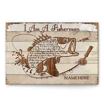 Personalized Fishing Poster & Canvas, I Am A Fisherman - Inspirational