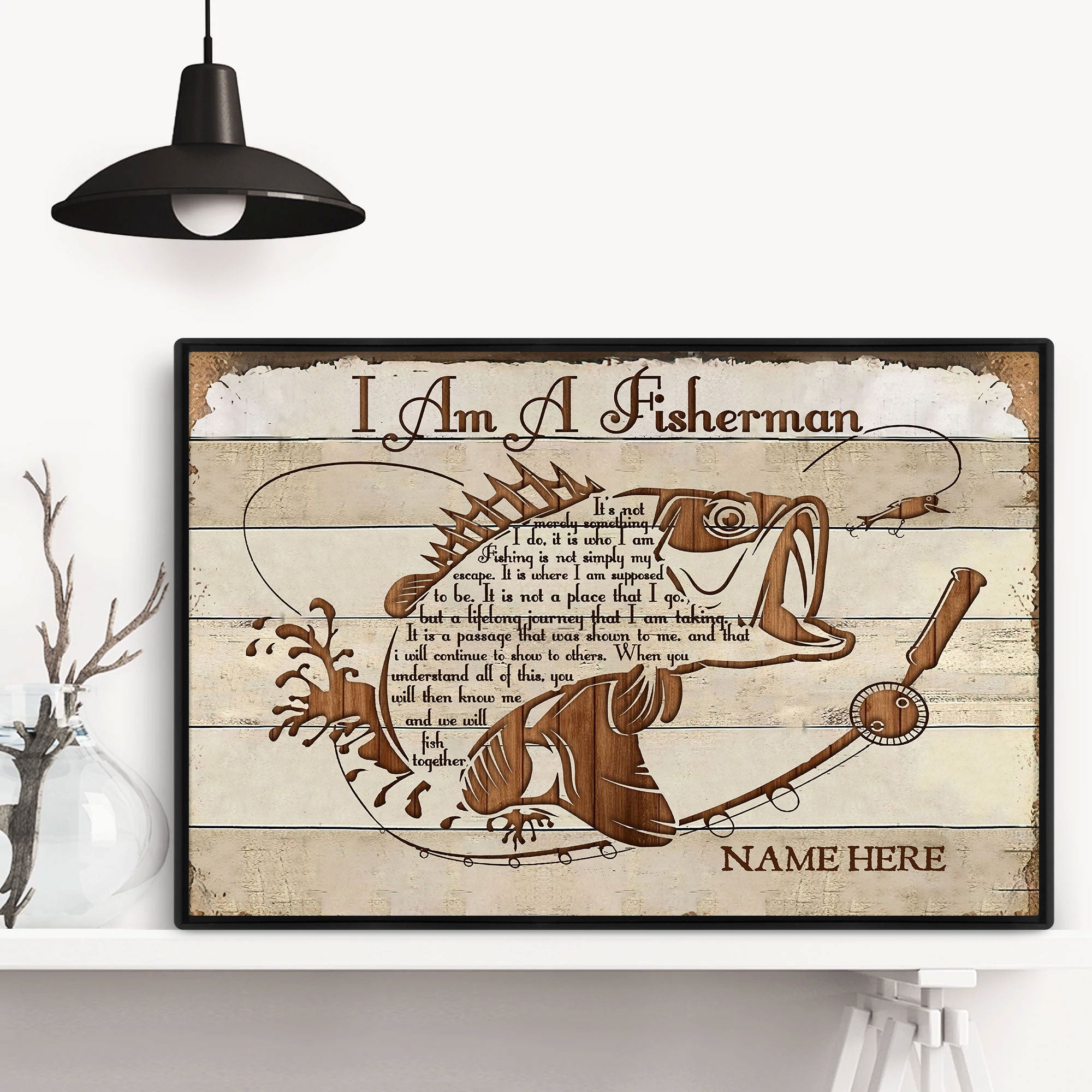 Personalized Fishing Poster & Canvas, I Am A Fisherman - Inspirational -  OhaPrints