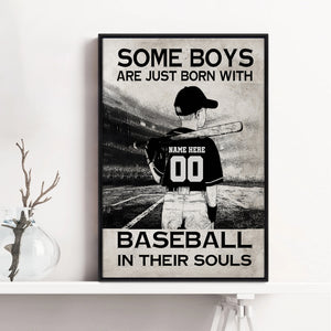  Baseball Boy Poster Metal Tin Sign, Some Boys are Born