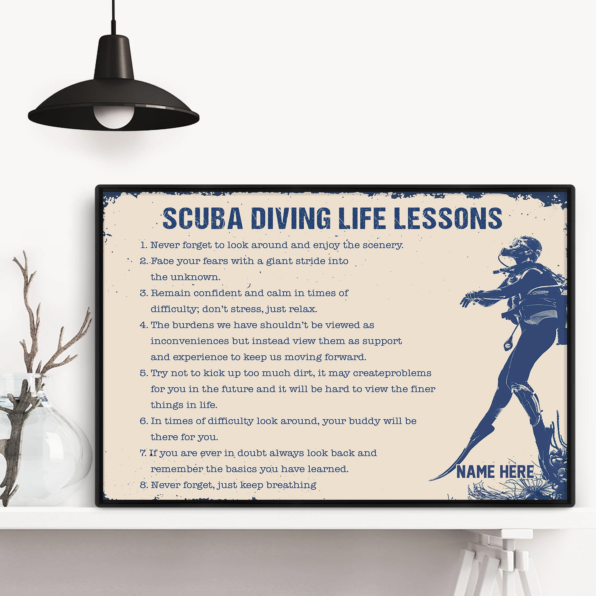 Personalized Scuba Diving Poster & Canvas, Scuba Diving Life Lessons W -  OhaPrints