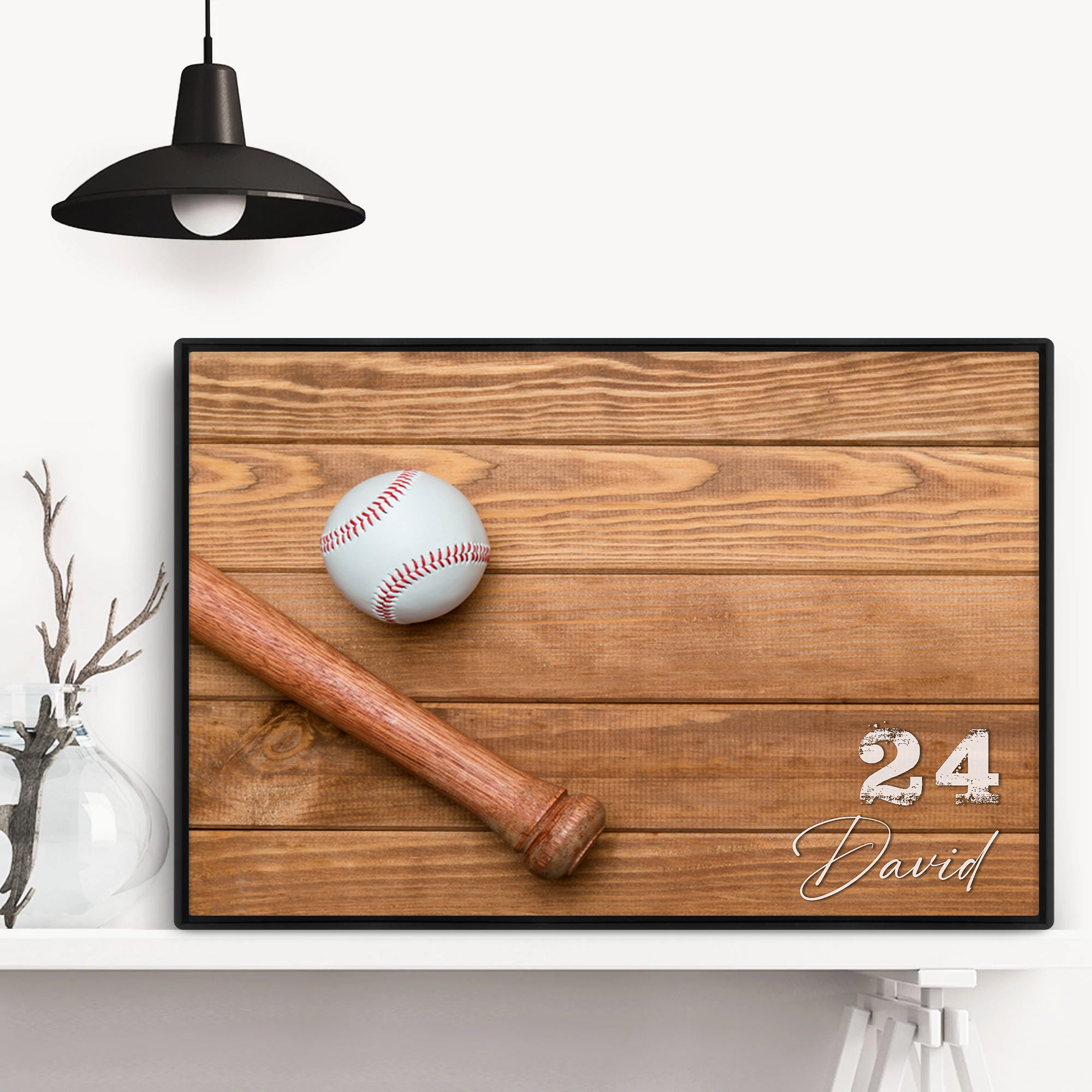Personalized Baseball Father's Day Gift With Easel