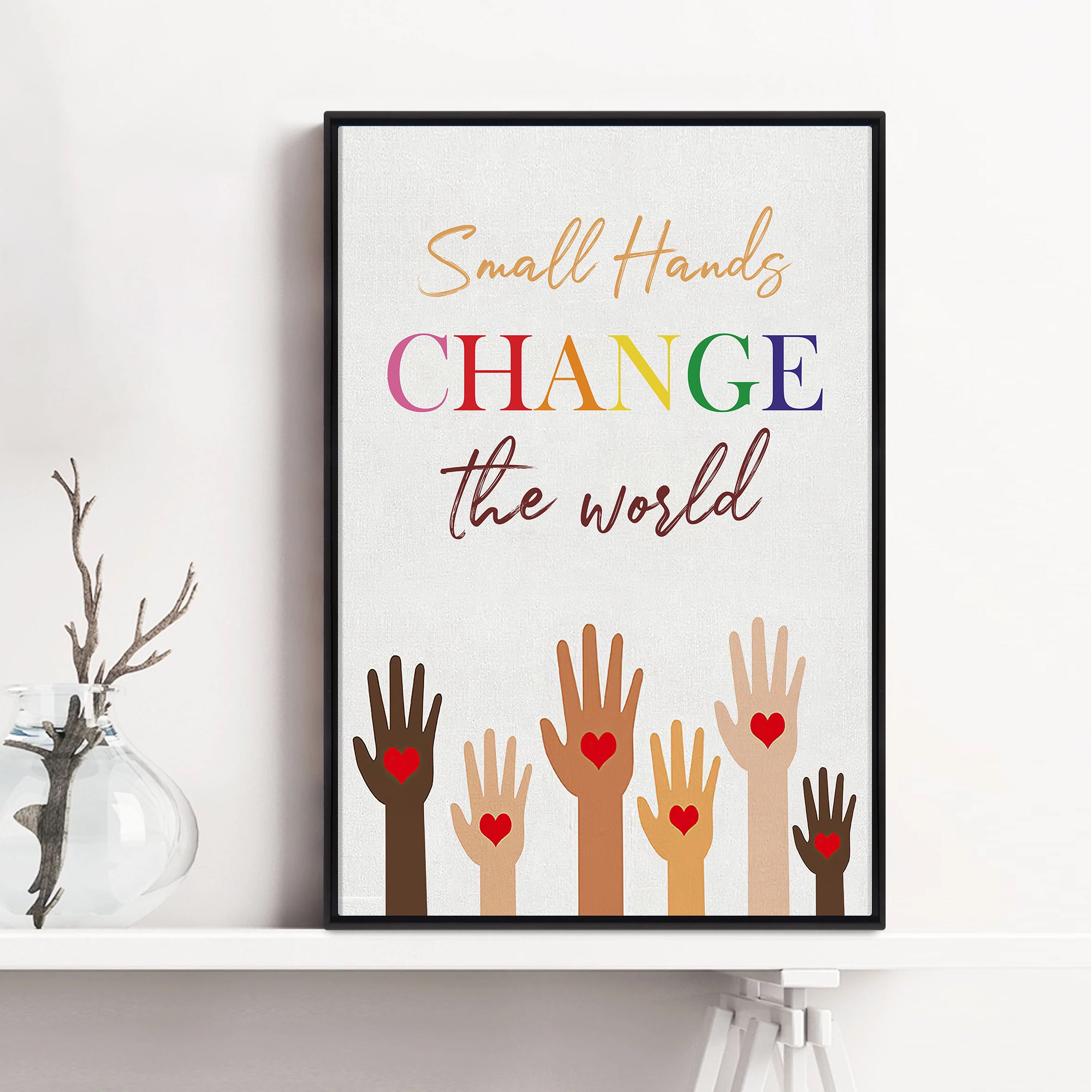 Small Hands Change the World, Diversity Wall Art, Printable Classroom  Decor, Kids Diversity Poster, Motivational Quote 