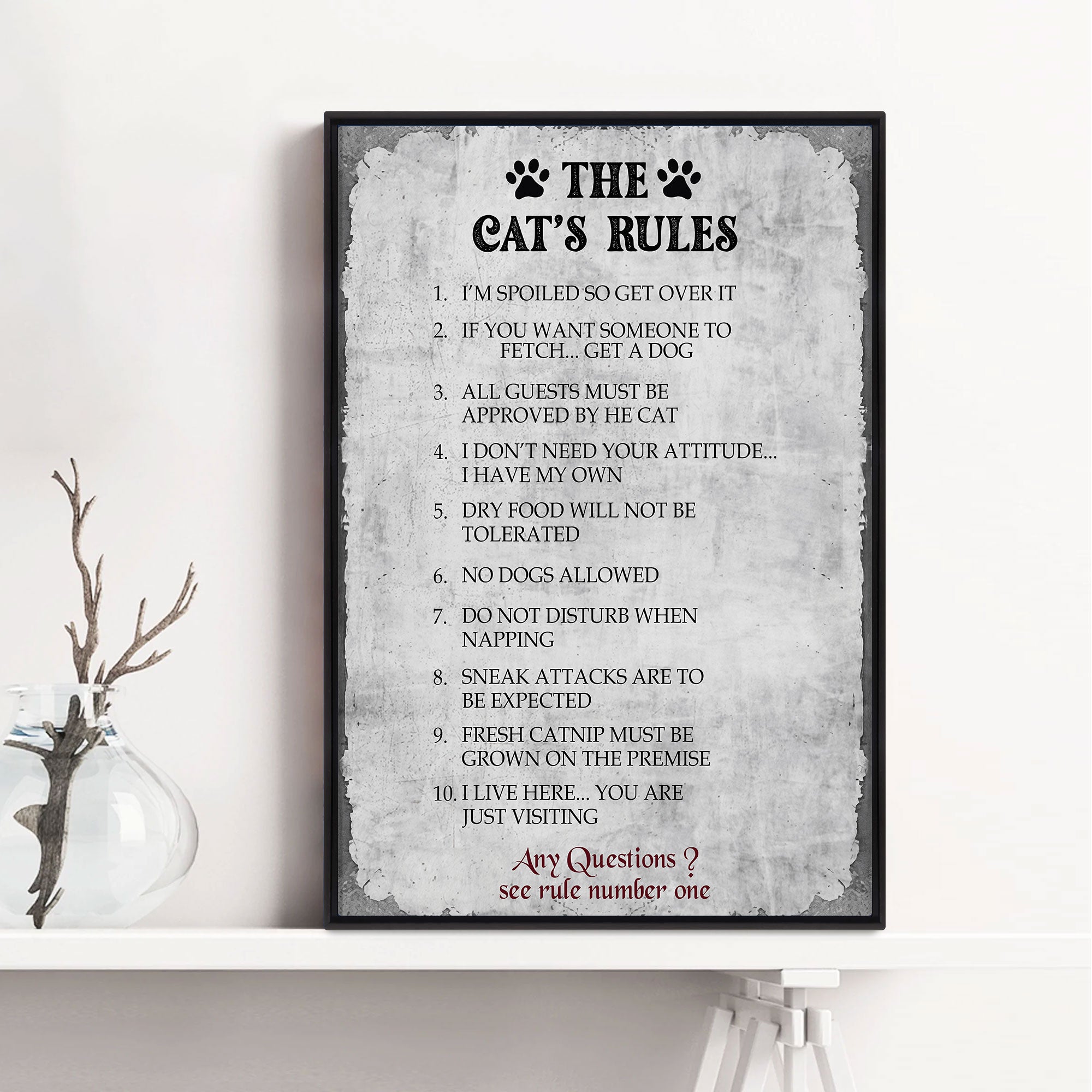 Cat Poster & Canvas, The Cat Rules - Wall Art, Home Decor For Cat Mom, -  OhaPrints