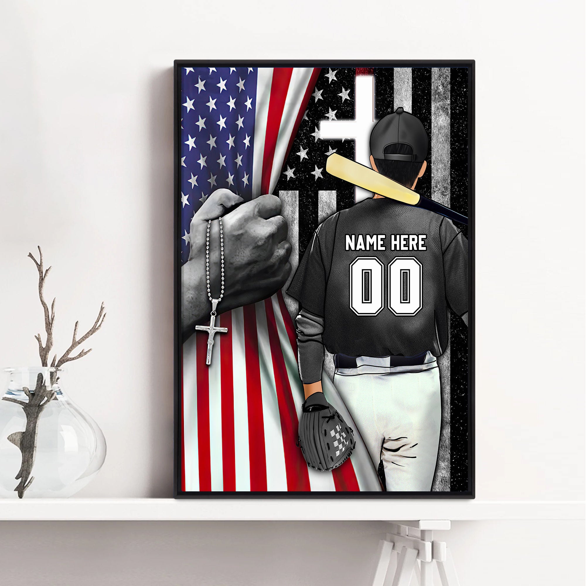 Personalized Baseball Father's Day Gift With Easel