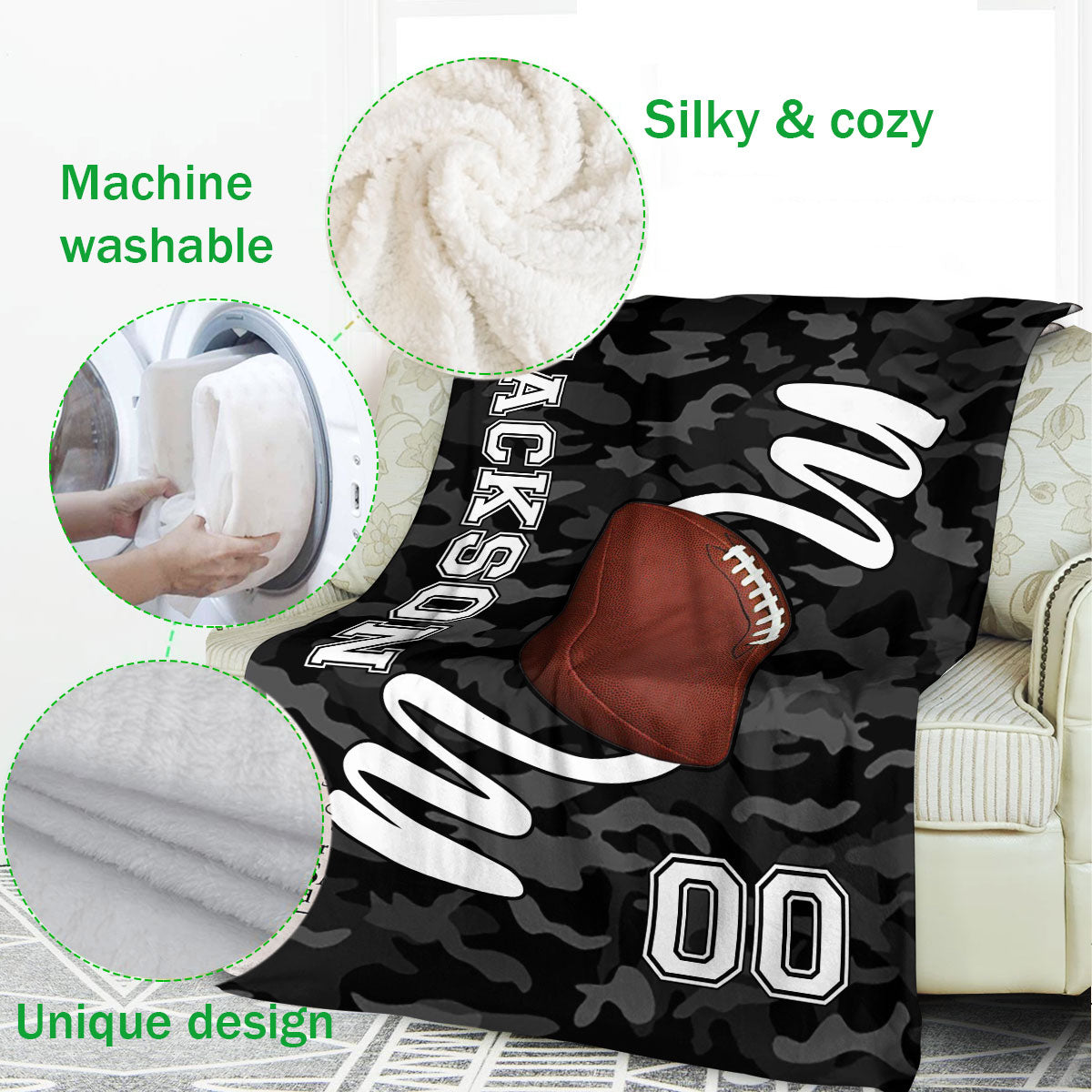 Ohaprints-Fleece-Sherpa-Blanket-American-Football-Gift-For-Son-Boy-Men-Custom-Personalized-Name-Number-Soft-Throw-Blanket-649-Fleece Blanket