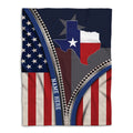 Ohaprints-Fleece-Sherpa-Blanket-United-States-American-Flag-&-Texas-State-Flag-Custom-Personalized-Name-Soft-Throw-Blanket-560-Fleece Blanket