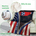 Ohaprints-Fleece-Sherpa-Blanket-United-States-American-Flag-&-Tennessee-State-Flag-Custom-Personalized-Name-Soft-Throw-Blanket-1128-Fleece Blanket