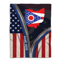 Ohaprints-Fleece-Sherpa-Blanket-United-States-American-Flag-&-Ohio-State-Flag-Custom-Personalized-Name-Soft-Throw-Blanket-549-Fleece Blanket