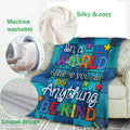 Ohaprints-Fleece-Sherpa-Blanket-In-A-World-Where-You-Can-Be-Anything-Be-Kind-Autism-Awareness-Support-Gift-Soft-Throw-Blanket-526-Fleece Blanket