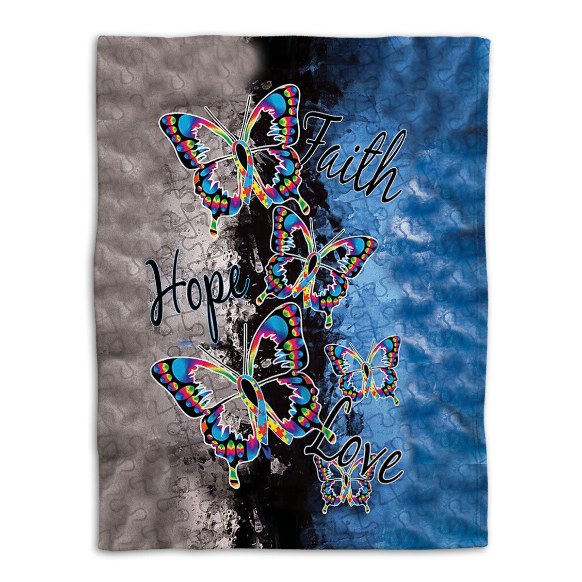 Ohaprints-Fleece-Sherpa-Blanket-Autism-Awareness-Butterfly-Asd-Pattern-Faith-Hope-Love-Support-Gift-Soft-Throw-Blanket-719-Fleece Blanket