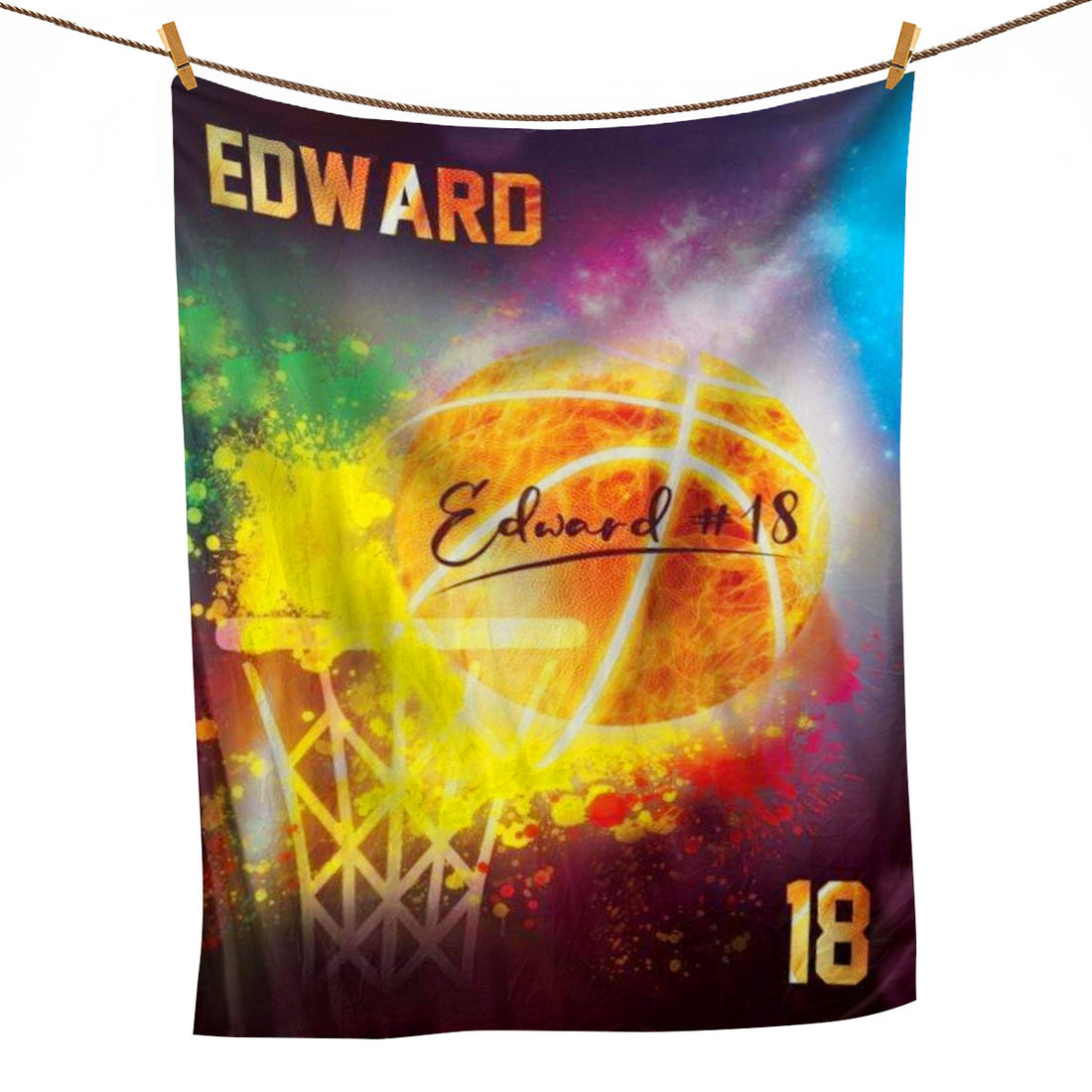 Ohaprints-Fleece-Sherpa-Blanket-Basketball-Gift-For-Son-Boy-Men-Custom-Personalized-Name-Number-Soft-Throw-Blanket-1006-Fleece Blanket