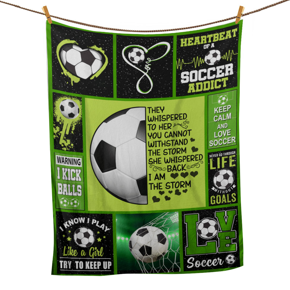 Ohaprints-Fleece-Sherpa-Blanket-Soccer-Ball-Life-Princess-Sport-Lover-Gifts-Soft-Throw-Blanket-1032-Fleece Blanket