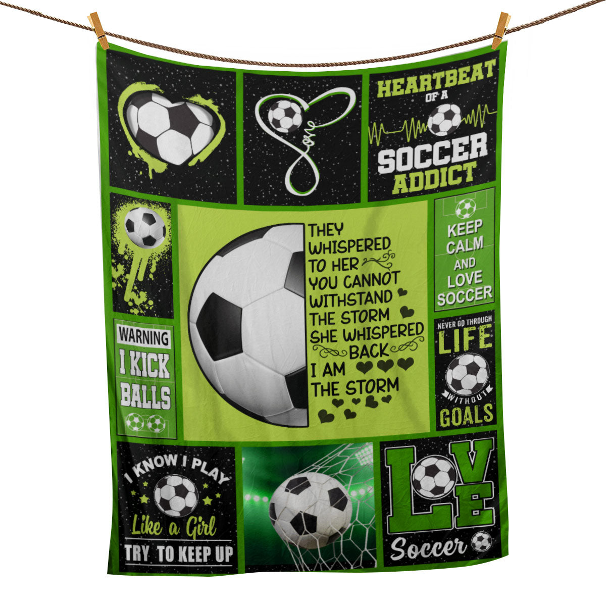 Ohaprints-Fleece-Sherpa-Blanket-Soccer-Ball-Life-Princess-Sport-Lover-Gifts-Soft-Throw-Blanket-1032-Fleece Blanket