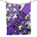 Ohaprints-Fleece-Sherpa-Blanket-Soccer-Ball-Purple-Sport-Lover-Gift-Custom-Personalized-Name-Number-Soft-Throw-Blanket-1060-Fleece Blanket