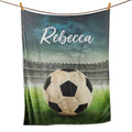 Ohaprints-Fleece-Sherpa-Blanket-Soccer-Ball-Field-Sport-Lover-Gift-Custom-Personalized-Name-Soft-Throw-Blanket-1065-Fleece Blanket