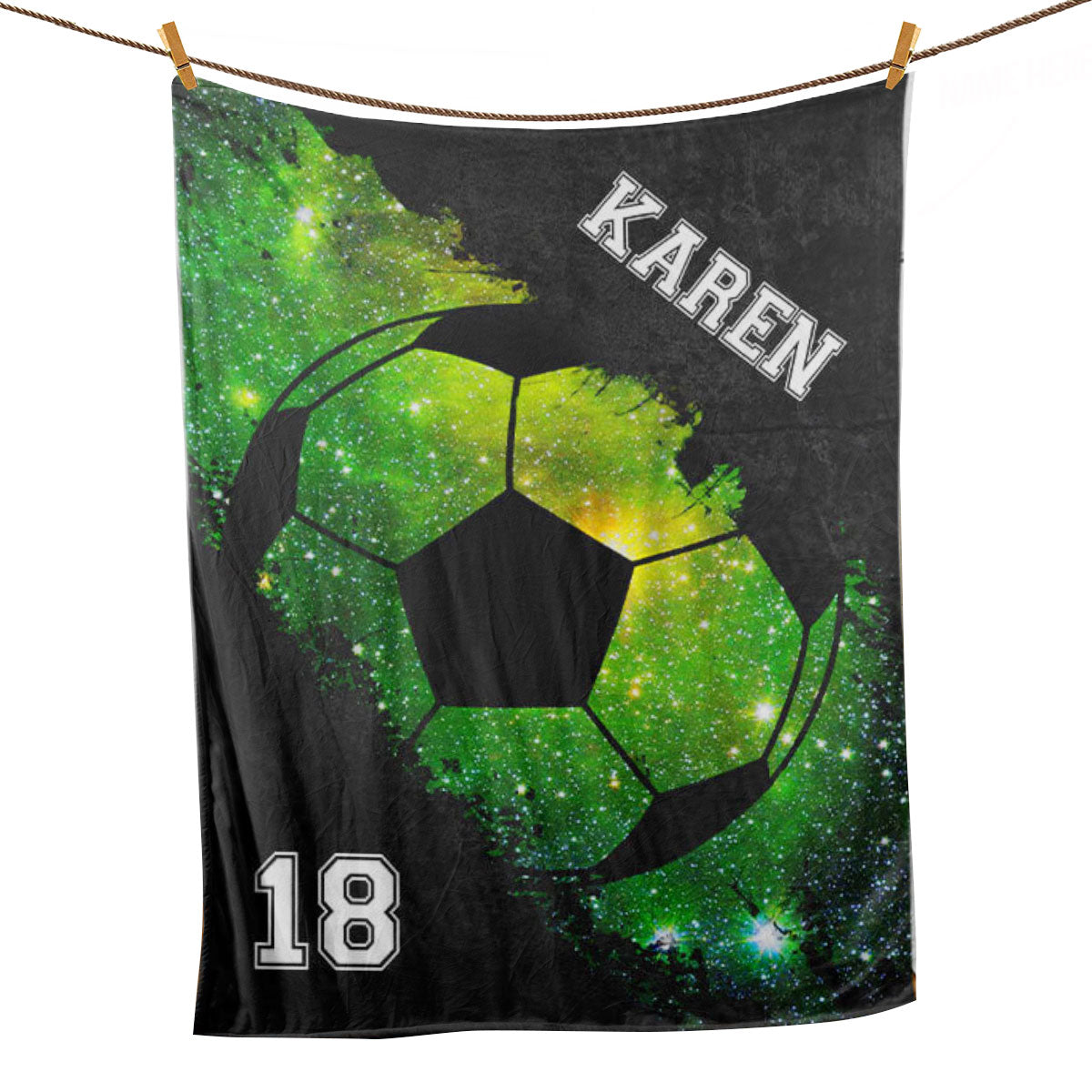 Ohaprints-Fleece-Sherpa-Blanket-Soccer-Ball-Galaxy-Sport-Lover-Gift-Custom-Personalized-Name-Number-Soft-Throw-Blanket-1067-Fleece Blanket