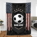 Ohaprints-Fleece-Sherpa-Blanket-Soccer-American-Flag-Sport-Lover-Gift-Custom-Personalized-Name-Soft-Throw-Blanket-1083-Sherpa Blanket