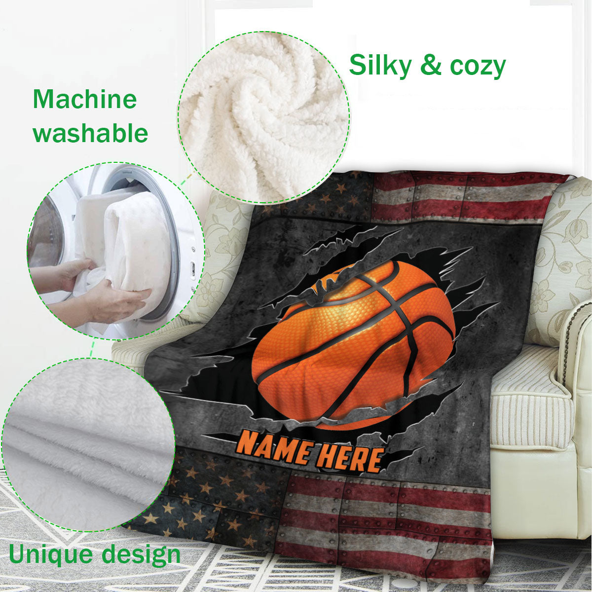 Ohaprints-Fleece-Sherpa-Blanket-Basketball-Gift-For-Son-Boy-Men-Custom-Personalized-Name-Soft-Throw-Blanket-486-Fleece Blanket