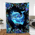 Ohaprints-Fleece-Sherpa-Blanket-Dolphin-Blue-Flower-Ocean-Animal-Lover-Gift-Soft-Throw-Blanket-336-Sherpa Blanket