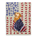 Ohaprints-Fleece-Sherpa-Blanket-Golden-Retriever-Labrador-Retriever-American-Flag-Dog-Lover-Gift-Soft-Throw-Blanket-1099-Fleece Blanket