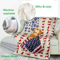 Ohaprints-Fleece-Sherpa-Blanket-Golden-Retriever-Labrador-Retriever-American-Flag-Dog-Lover-Gift-Soft-Throw-Blanket-1099-Fleece Blanket