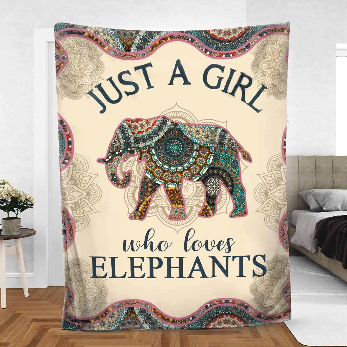 Ohaprints-Fleece-Sherpa-Blanket-Elephant-Mandala-Animal-Lover-Gift-Soft-Throw-Blanket-1100-Sherpa Blanket