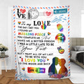 Ohaprints-Fleece-Sherpa-Blanket-Lgbt-Love-Is-Love-Pride-Couple-Gift-Soft-Throw-Blanket-1104-Sherpa Blanket