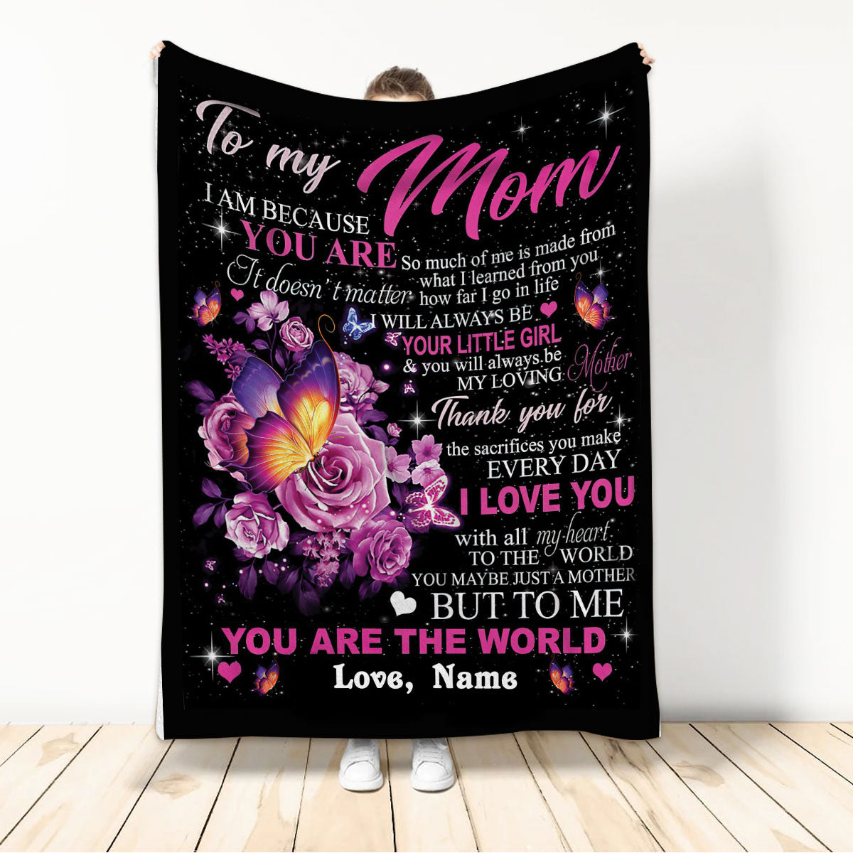 Ohaprints-Fleece-Sherpa-Blanket-Gift-For-Mom-From-Daughter-To-My-Mom-Custom-Personalized-Name-Soft-Throw-Blanket-625-Sherpa Blanket