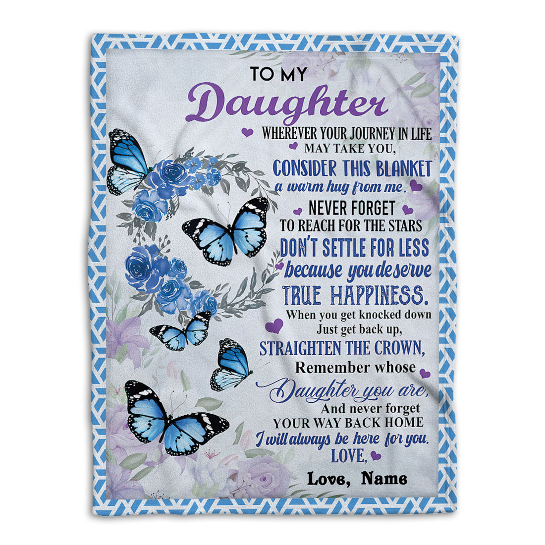 Ohaprints-Fleece-Sherpa-Blanket-To-My-Daughter-I'Ll-Always-Be-Here-For-You-Custom-Personalized-Name-Soft-Throw-Blanket-628-Fleece Blanket