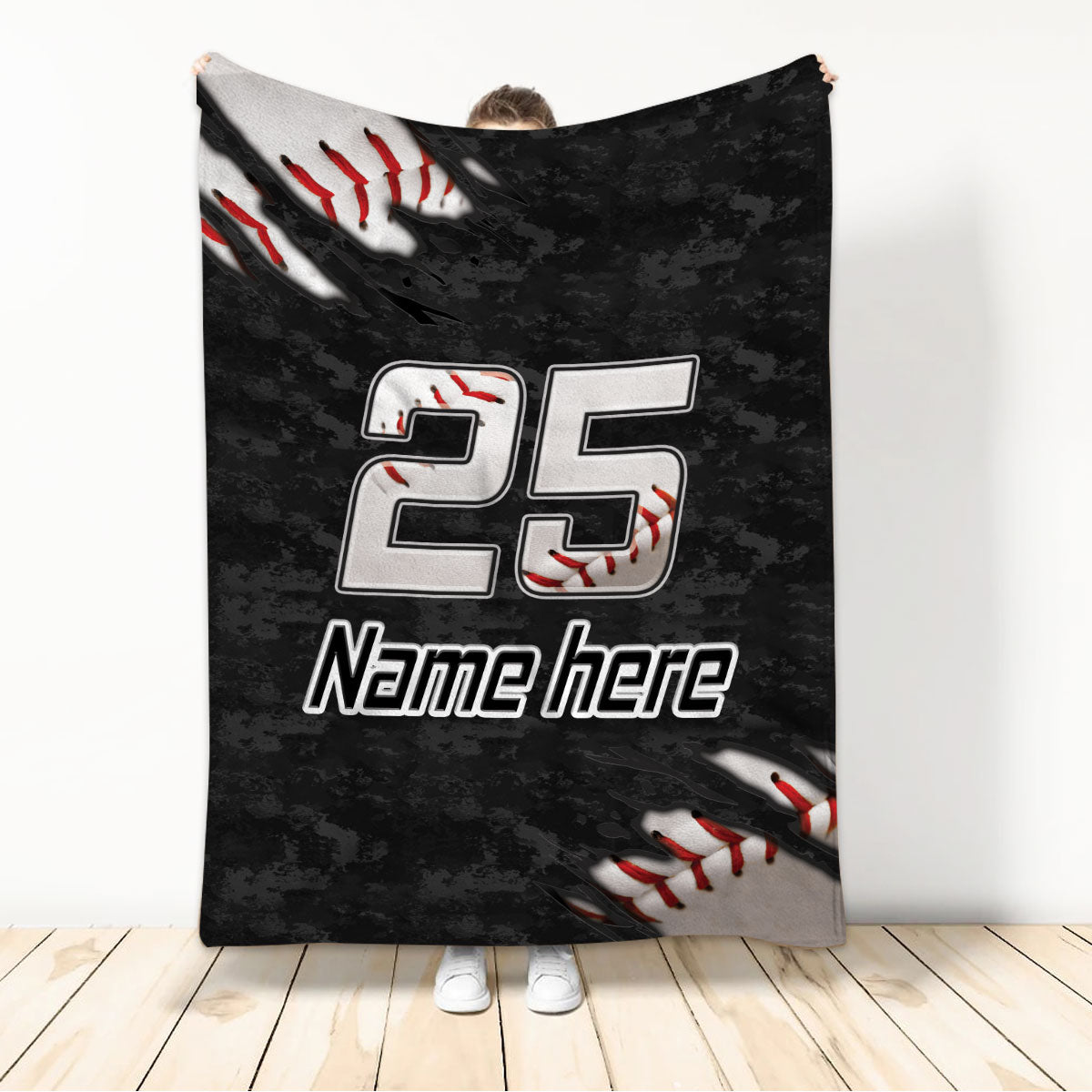 Ohaprints-Fleece-Sherpa-Blanket-Baseball-Gift-For-Son-Boy-Custom-Personalized-Name-Number-Soft-Throw-Blanket-1150-Fleece Blanket