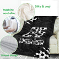 Ohaprints-Fleece-Sherpa-Blanket-Soccer-B&W-Ball-Pattern-Black-Camo-Custom-Personalized-Name-Number-Soft-Throw-Blanket-1151-Fleece Blanket