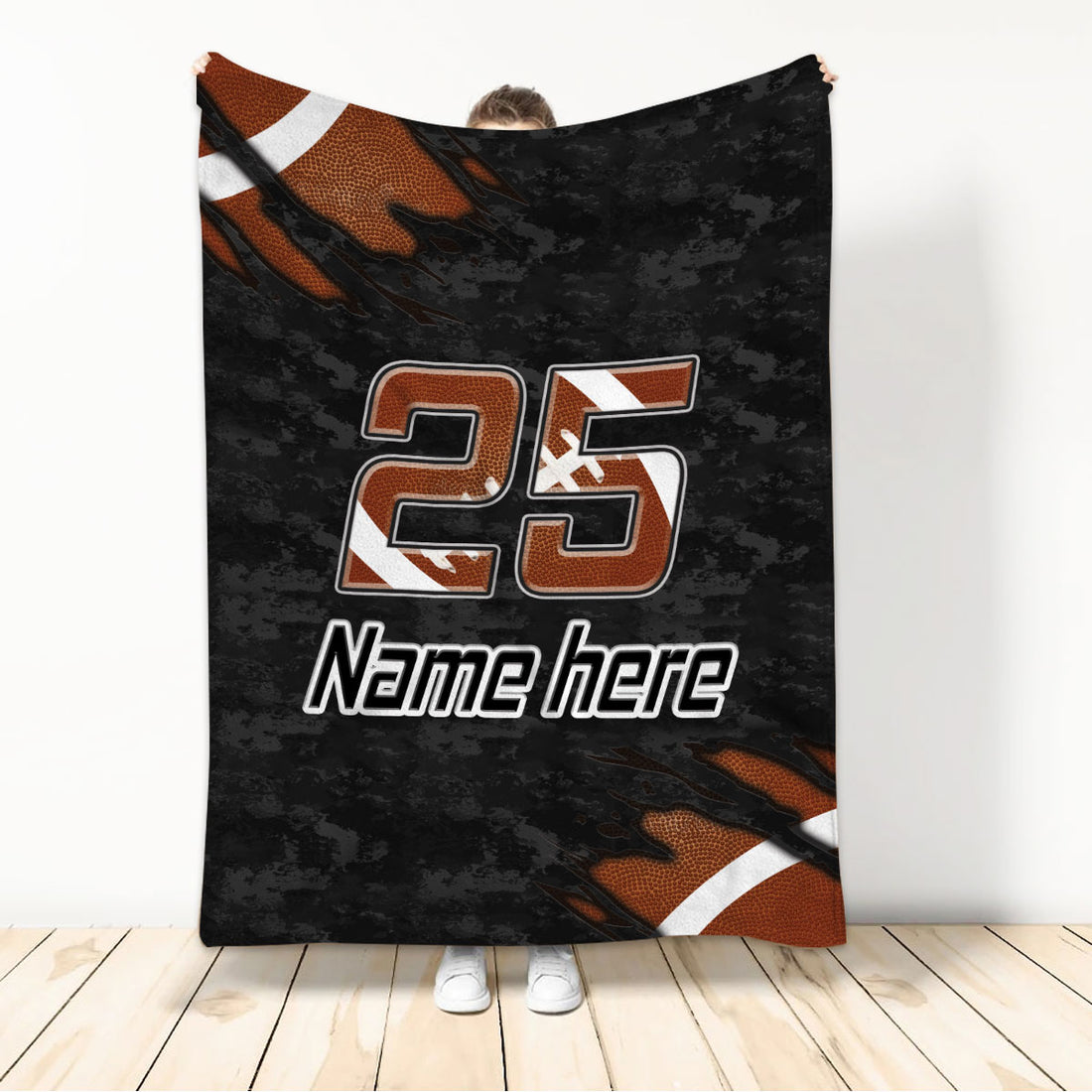 Ohaprints-Fleece-Sherpa-Blanket-American-Football-Gift-For-Son-Boy-Men-Custom-Personalized-Name-Number-Soft-Throw-Blanket-1152-Fleece Blanket