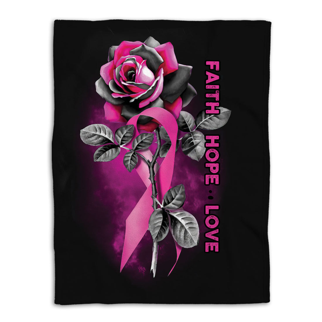 Ohaprints-Fleece-Sherpa-Blanket-Breast-Cancer-Awareness-Faith-Hope-Love-Pink-Rose-Get-Well-Soon-Gift-Soft-Throw-Blanket-459-Fleece Blanket