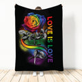 Ohaprints-Fleece-Sherpa-Blanket-Lgbt-Love-Is-Love-Rainbow-Rose-Rosy-Floral-Love-Wins-Gift-For-Pride-Month-Soft-Throw-Blanket-442-Sherpa Blanket