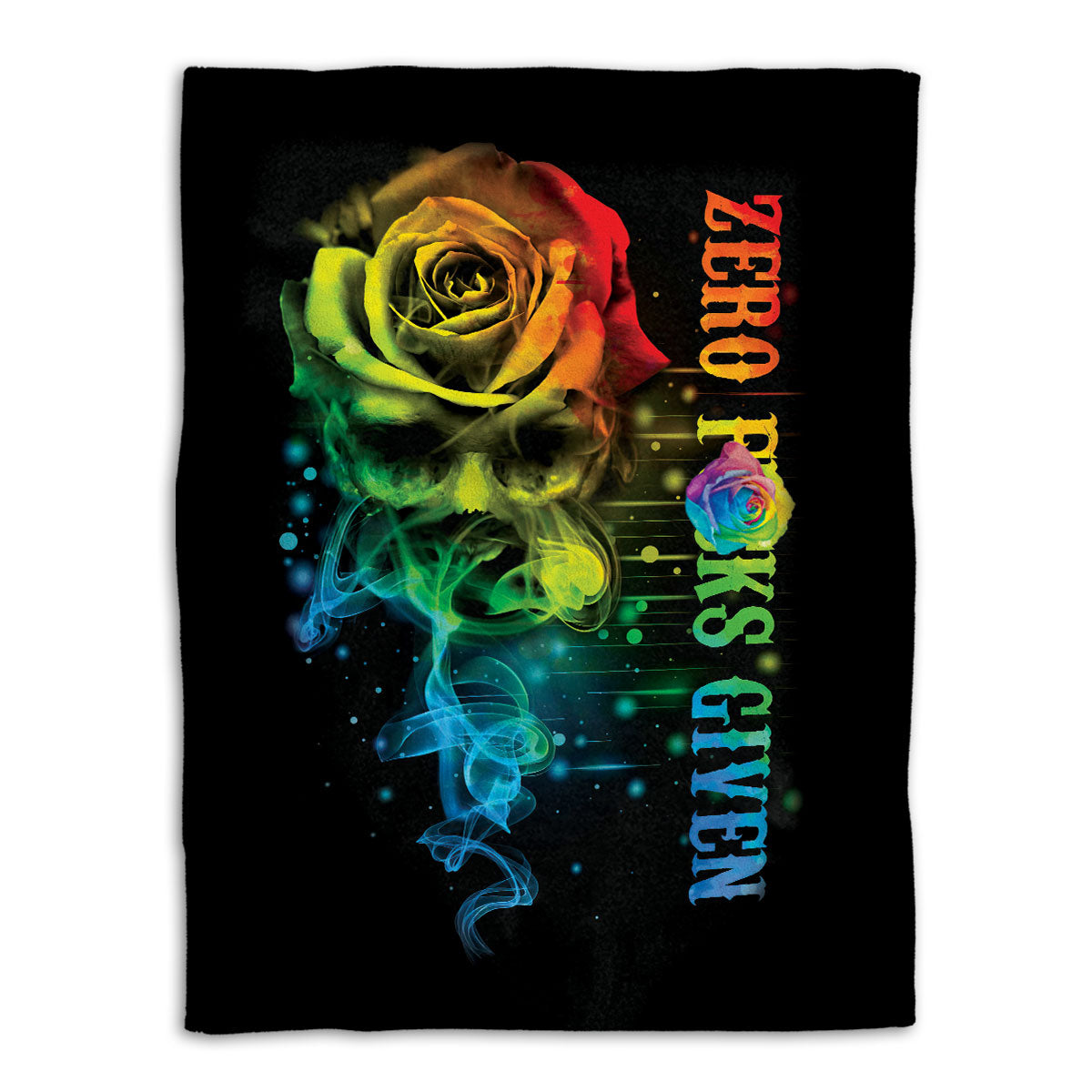 Ohaprints-Fleece-Sherpa-Blanket-Skull-Zero-Given-Rainbow-Smoke-Rose-Rosy-Rosy-Floral-Pattern-Soft-Throw-Blanket-530-Fleece Blanket