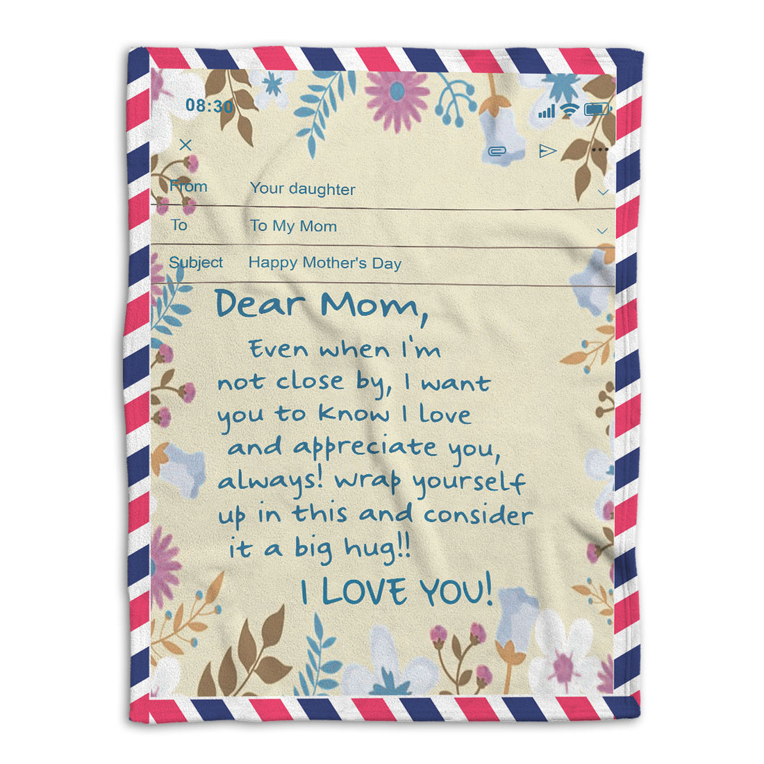 Ohaprints-Fleece-Sherpa-Blanket-Dear-Mom-I-Love-You-Gift-For-Mom-New-Mom-Bonus-Mom-Soft-Throw-Blanket-678-Fleece Blanket