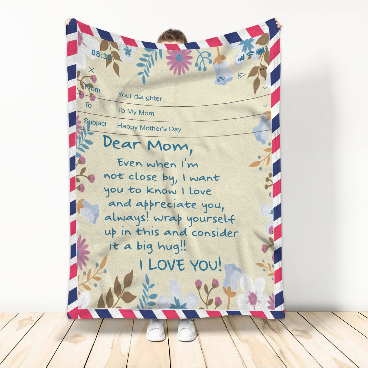 Ohaprints-Fleece-Sherpa-Blanket-Dear-Mom-I-Love-You-Gift-For-Mom-New-Mom-Bonus-Mom-Soft-Throw-Blanket-678-Sherpa Blanket