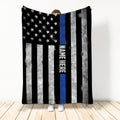 Ohaprints-Fleece-Sherpa-Blanket-Police-Thin-Blue-Line-American-Flag-Back-The-Blue-Custom-Personalized-Name-Soft-Throw-Blanket-672-Sherpa Blanket