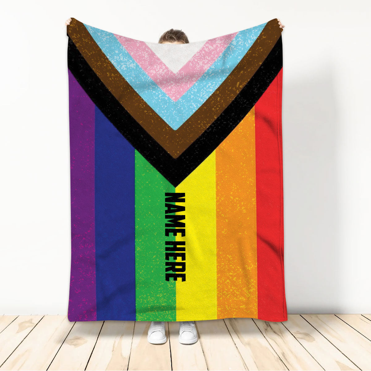 Ohaprints-Fleece-Sherpa-Blanket-Lgbtq-Rainbow-Flag-Lgbt-Pride-Love-Is-Love-Wins-Custom-Personalized-Name-Soft-Throw-Blanket-550-Sherpa Blanket