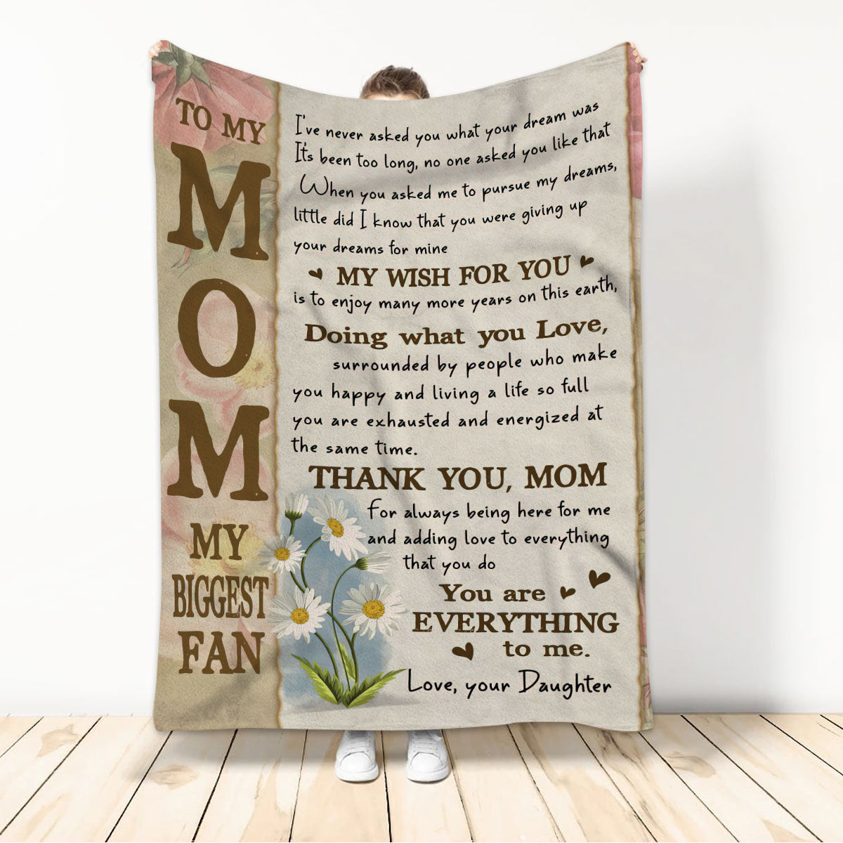 Ohaprints-Fleece-Sherpa-Blanket-To-My-Mom-Gift-For-Mom-Women-From-Daughter-Soft-Throw-Blanket-655-Sherpa Blanket