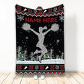 Ohaprints-Fleece-Sherpa-Blanket-Christmas-Cheerleading-Cheerleader-Ugly-Pattern-Custom-Personalized-Name-Soft-Throw-Blanket-1933-Fleece Blanket