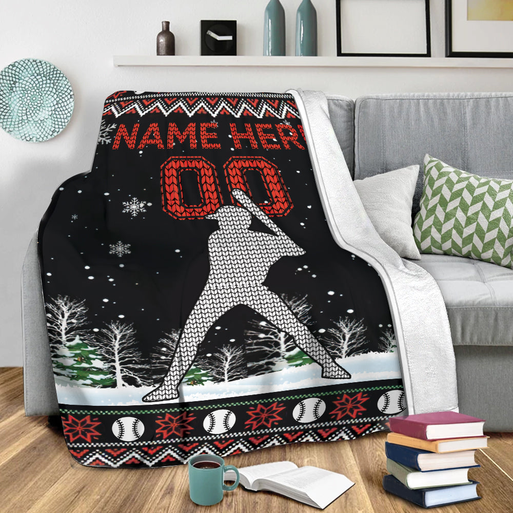 Ohaprints-Fleece-Sherpa-Blanket-Christmas-Baseball-Player-Ugly-Pattern-Custom-Personalized-Name-Number-Soft-Throw-Blanket-1936-Sherpa Blanket