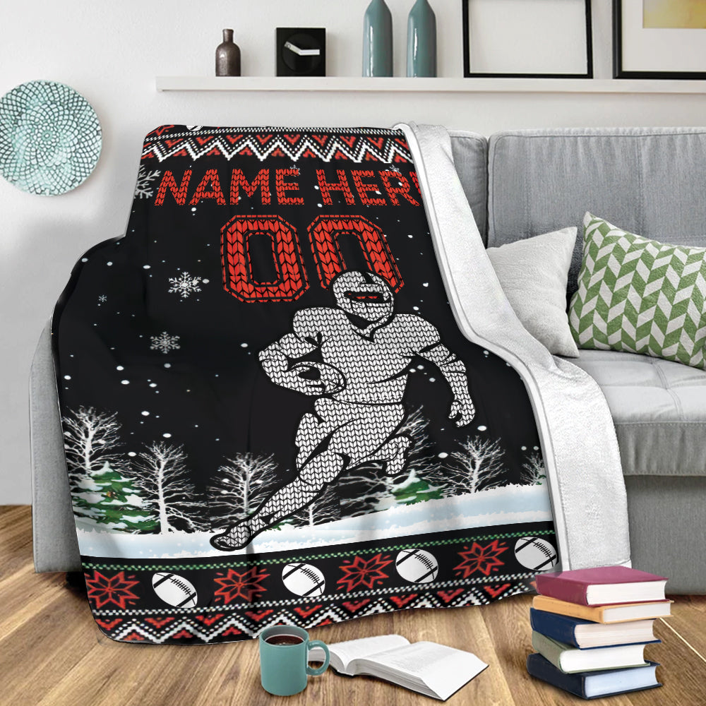 Ohaprints-Fleece-Sherpa-Blanket-Christmas-American-Football-Player-Unique-Gift-Custom-Personalized-Name-Number-Soft-Throw-Blanket-1938-Sherpa Blanket