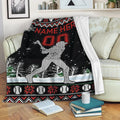 Ohaprints-Fleece-Sherpa-Blanket-Christmas-Softball-Player-Ugly-Pattern-Custom-Personalized-Name-Number-Soft-Throw-Blanket-1941-Fleece Blanket