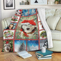 Ohaprints-Fleece-Sherpa-Blanket-Siberian-Husky-Gorgeous-Merry-Christmas-Dog-Reindeer-Xmas-Soft-Throw-Blanket-2140-Fleece Blanket