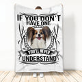 Ohaprints-Fleece-Sherpa-Blanket-Christmas-Papillon-Dog-Soft-Throw-Blanket-2142-Fleece Blanket